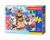 70 darabos kirakó - Virágos kiscicák