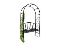 Kerti fém boltív futónövények számára / pergola paddal  115 x 45 x 208 cm