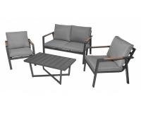 Alumínium kerti bútor szett ( Kanapé + két fotel + asztal )