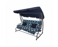 Kerti hintaágy sötétkék mintás 214*168*114