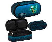 ASTRABAG Kék Pixel ovális tolltartó – egyrekeszes, 22 cm