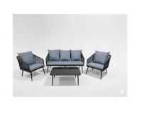 Kerti bútor garnitúra - fekete polirattan