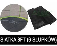 Kerti trambulin védőháló 244 cm (6 oszlopos) fekete szín