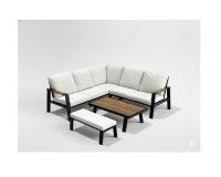 Alumínium bútor garnitúra - sarokkanapé, pad, asztal