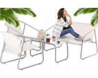 KERTI BÚTOR GARNITÚRA ÜVEG ASZTAL, KANAPÉ és 2 SZÉK