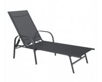 Sötétszürke kerti nyugágy 195 x 69 x 94 cm