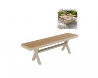 Bézs alumínium kerti pad 150 x 36 x 47 cm