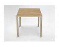 Bézs alumínium kerti asztal 80 × 80 × 73 cm