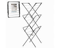 Camilla fém harmónika ruhaszárító fekete színben 136,5x62,5x51cm