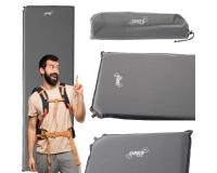 Önfelfújó kemping matrac - szürke 180 x 50 x 2,5 cm