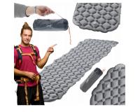 Felfújható kemping matrac - szürke 190 x 56 x 5.5 cm