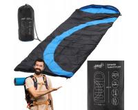 Garden Line turista hálózsák 200x75 cm -fekete/kék