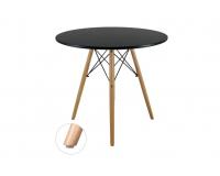 KEREK ASZTAL FA LÁBAKON – FEKETE