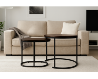 BackHome ovális sötét diófa színű dohányzóasztal