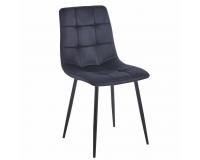 Bársony konyhai étkezőszék bársony kárpitozással, 44 x 54 x 88,5 cm, fekete
