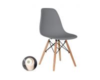 Modern műanyag szék kényelmes ülőpárnával - szürke