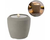 Műanyag kerti szökőkút - 44 x 44 x 39,5 cm - LED-es szürke