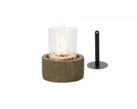 Biotikus kandallóasztal fautánzattal és fehér kövekkel 20 x 20 x 25 cm