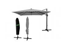 3 x 3 méteres kerti napernyő UV szűrővel és beépített LED világítással - szürke