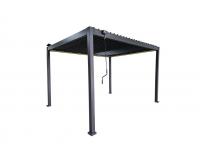 KERTI PERGOLA ALUMÍNIUM SZÜRKE LED 3 × 4 × 2,5 M – BIOKLIMATIKUS PRÉMIUM