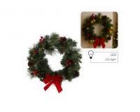 LED-es Karácsonyi koszorú / kopogtató - 40 cm
