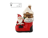 Karácsonyi kerámia figura - Mikulás - Boldog karácsonyt 28,2 x 17 x 42 cm (Beépített LED-el)