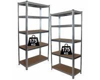 2 darabos nagy teherbírású horgonyzott fémpolc 90 x 180 x 30 cm