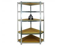 5 SZINTES SAROKPOLCOS EGYSÉG 180 x 90 x 30 CM (POLCOK TEHERBÍRÁSA: 175 KG)