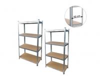 2 DARAB 4 SZINTES POLCKÉSZLET 150 x 70 x 30 CM ( POLCONKÉNTI TEHERBÍRÁSA: 150 KG )