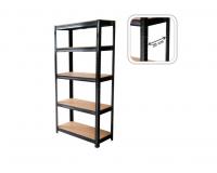 5 szintes polc 180 x 90 x 30 CM - FEKETE
