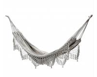 Szürke színű bohó stílusú függőágy 200x150x320 cm