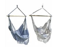 Szürke színű bohó stílusú brazil függőfotel 130x100x100 CM