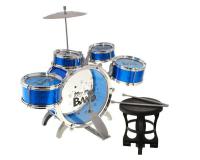 Kék dobfelszerelés 5 darab dobbal és egy kis székkel