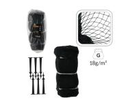 Madárháló 10 x 20 méter (18g/m2) + 20 MŰANYAG CSAP