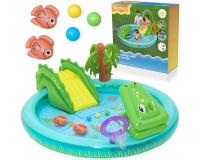 Bestway felfújható játszótér KROKODIL csúszda + öntöző + labdák