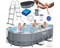 Bestway PUERTO RICO ovális fémvázas medence szett 424 x 250 x 100 cm