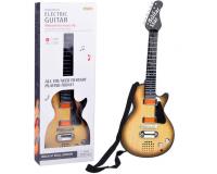 Elektromos gitár játék gyerekeknek dallamok fény + heveder - világosbarna