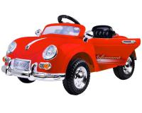Elegáns retro elektromos kisautó piros színben 2 x 6V 4.5Ah motorral