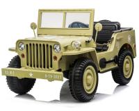 Jeep Wellys 3 személyes akkumulátoros autó világoszöld színben