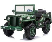 3 személyes JEEP WILLYS akkumlátoros autó -sötét zöld