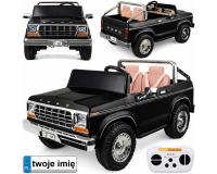 Akkumulátoroskétszemélyes klasszikus Ford Bronco pickup teherautó - fekete