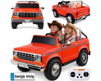 Akkumulátoroskétszemélyes klasszikus Ford Bronco pickup teherautó - piros