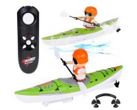 Világító kajak evezőssel és távirányítóval - zöld