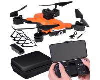 Quadrocopter repülő drón távirányítóval és összecsukható távirányítóval - Narancssárga