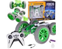 Távirányítós szupergyors kaszkadőr autó - gőz és fényfunkciókkal - zöld