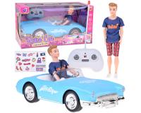 Távirányítós retró Cadillac autó babával