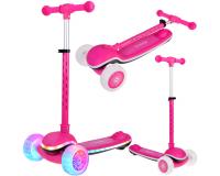 Gyerek roller SCOOTER – 20 fénymód és 4 zenei mód - rózsaszín