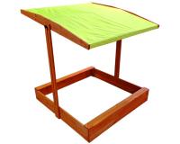 Fa homokozó 120x120cm tetővel