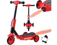 Elektromos roller gyerekeknek DISCO zenével és gőz funkcióval - piros