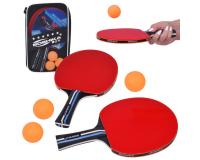 Pingpong készlet: 2 fa ütő + 3 labda + tok